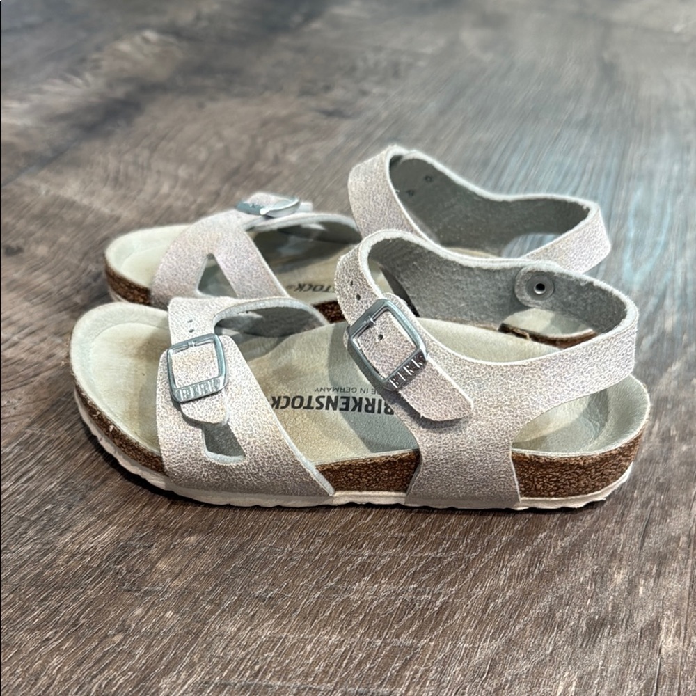 Birkenstock Silver Sandals Two-Strap Design - Picture 3 of 8